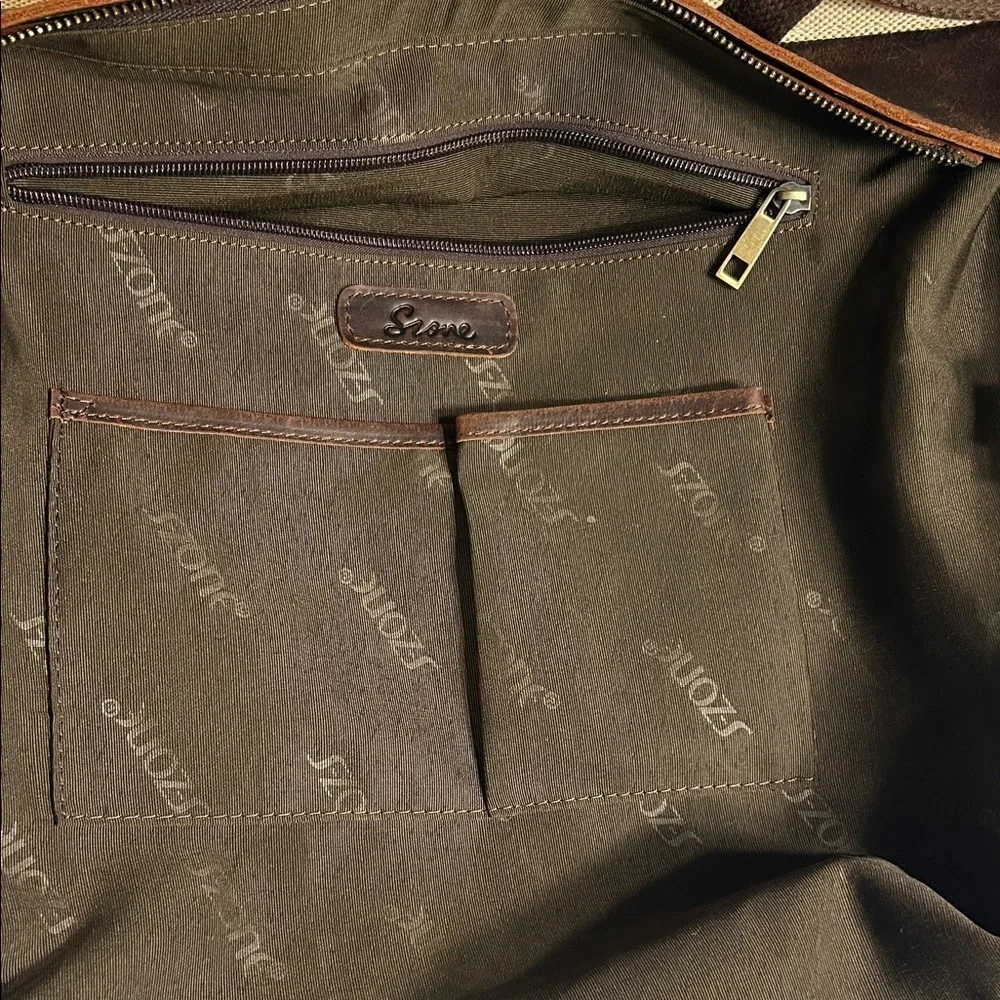 SZone Leather & Canvas Laptop Tote